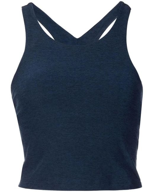 Beyond Yoga Blue Focus Cropped Racerback Tank