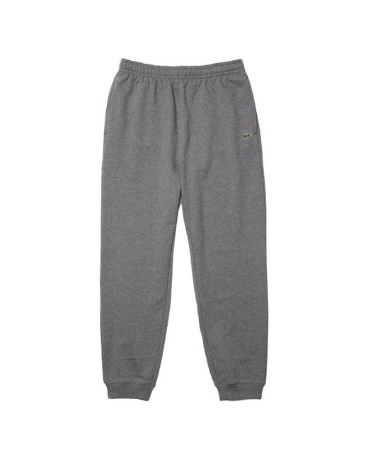 Lacoste Gray Logo-Patch Track Pants for men