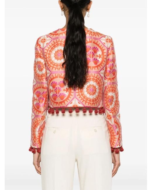 LaDoubleJ Red Tasselled Bijoux Jacket