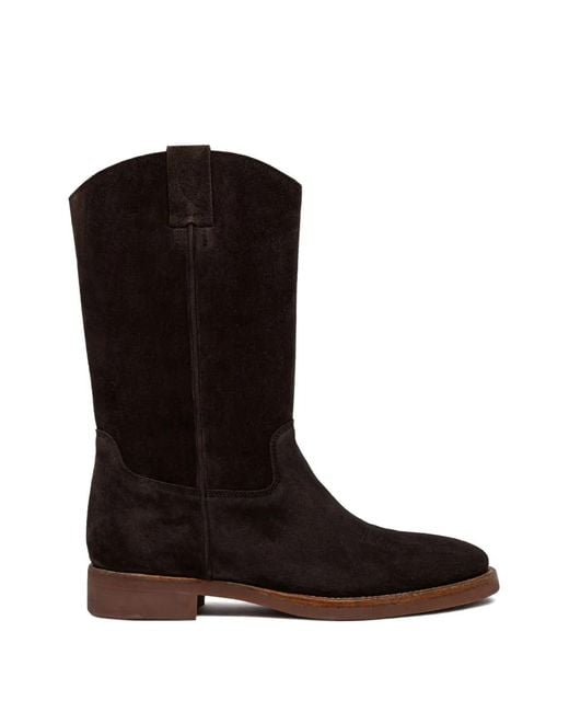 Buttero Black Chianti Panelled Suede Boots for men