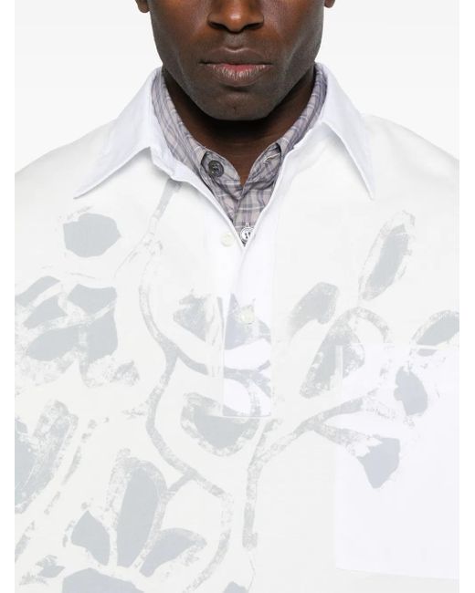 Polo À Imprimé Graphique FEDERICO CINA pour homme en coloris White