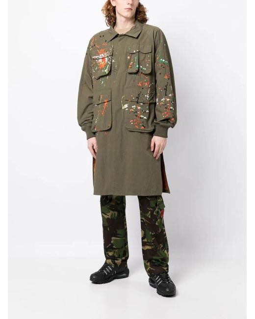 Mostly Heard Rarely Seen Paint-Embroidered Backpack Coat in Green for ...