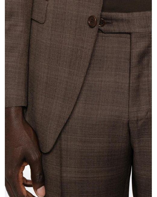 Canali Brown Checked Suit for men