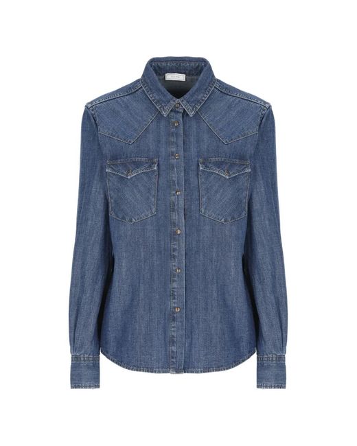 Peserico Blue Button-Down Shirt