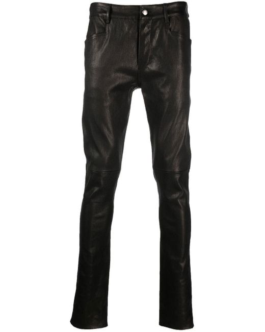 Rick Owens Tyrone Leather Jeans in Black for Men | Lyst