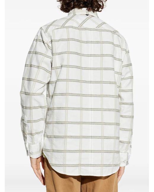 Rag & Bone White Plaid-Pattern Button-Fastening Shirt for men