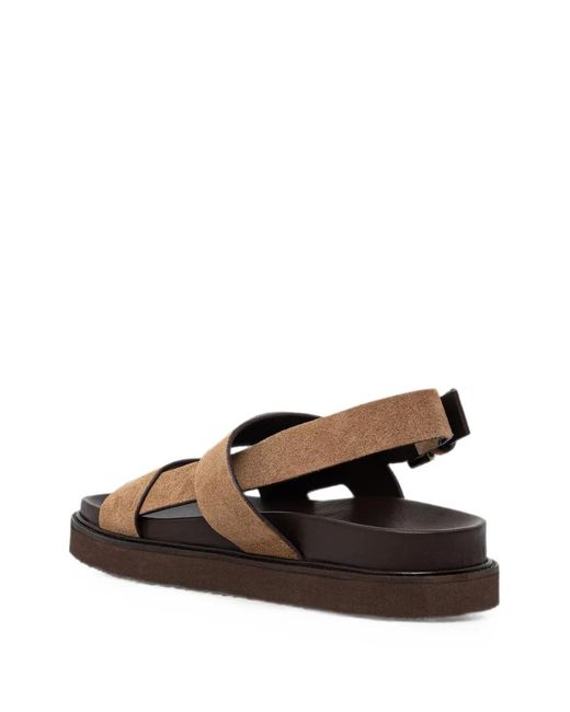 JONAK PARIS Brown Lagune Buckle-Fastening Suede Sandals