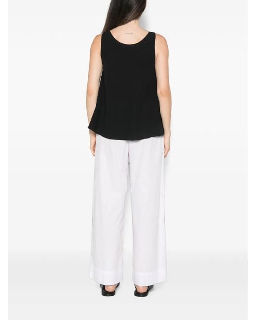 MOUTAKI Black Scoop-Neck Sleeveless Blouse