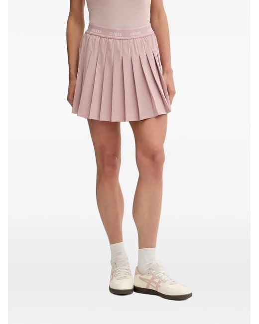Guess Pink Pleated Mini Skirt