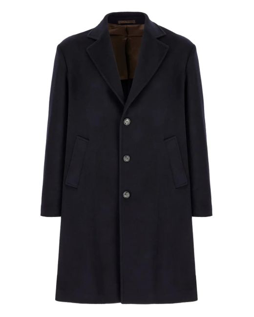 Cappotto Monopetto di Barba Napoli in Black da Uomo