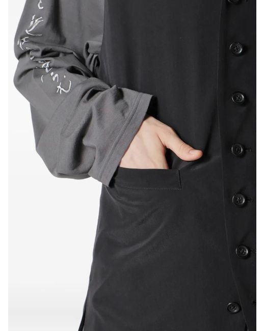 Yohji Yamamoto Black Button-Up Text Gilet for men