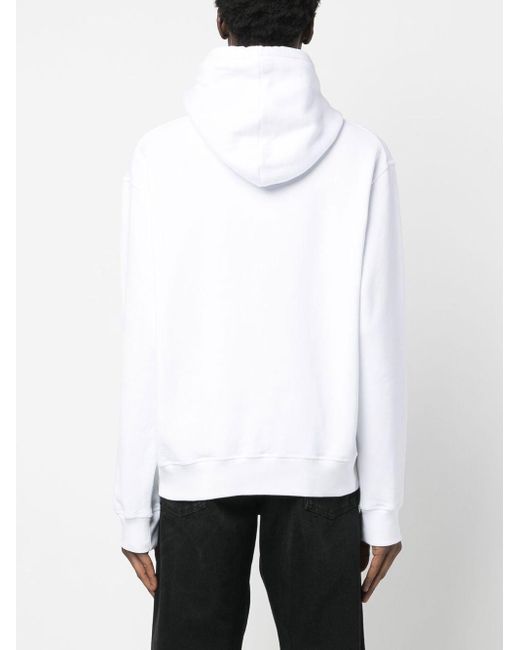 DSquared² Icon-print Cotton Hoodie in het White voor heren