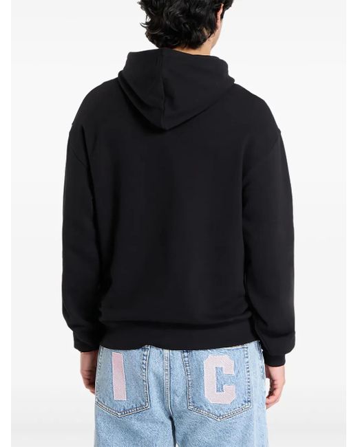 ICECREAM Black Cotton Hoodie for men
