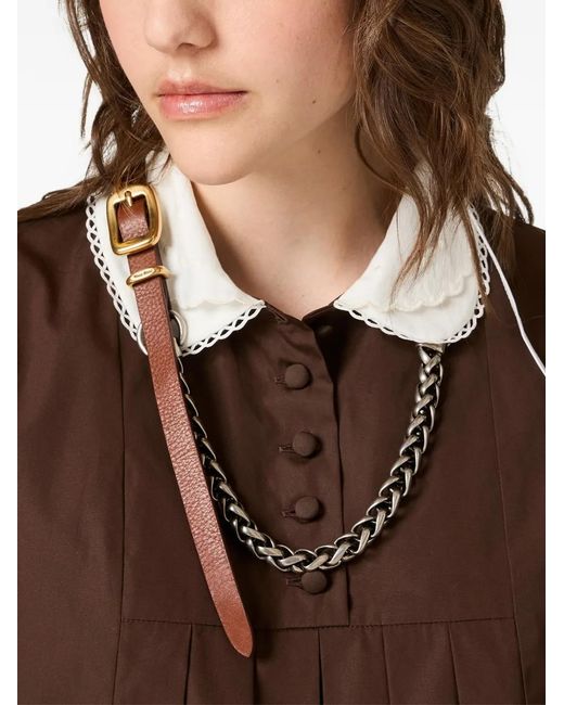 Miu Miu Brown Poplin Dress