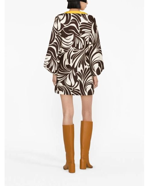 LaDoubleJ Multicolor The Kaftan Printed Cotton-Blend Mini Dress
