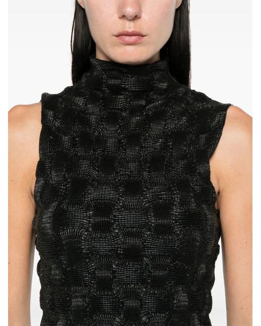 Nanushka Black Roll-Neck Sleeveless Top