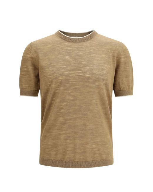 Brooksfield Natural Trimmed Short-Sleeved T-Shirt for men