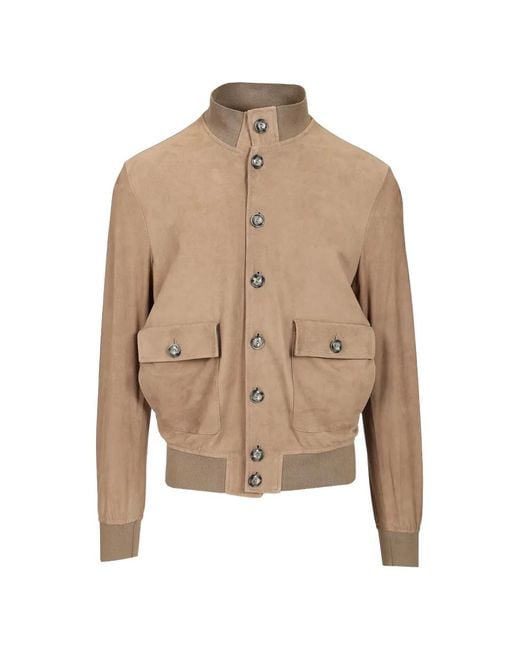 Al Duca D'aosta Natural Suede-Finish Button-Up Jacket for men