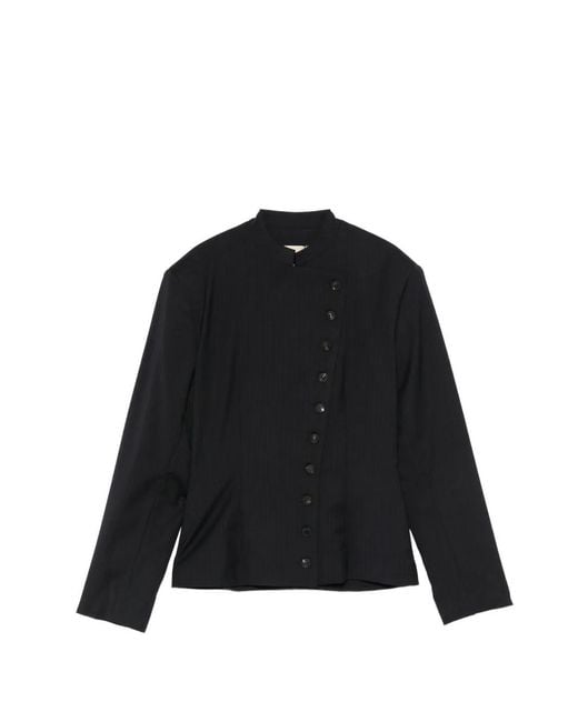 Paloma Wool Black Banjo Pinstripe Buttoned Jacket