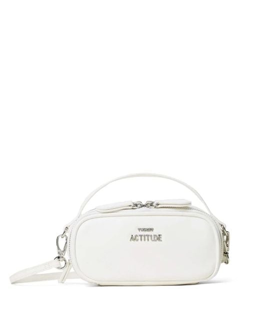 Twinset White Mini Logo-Embellished Shoulder Bag