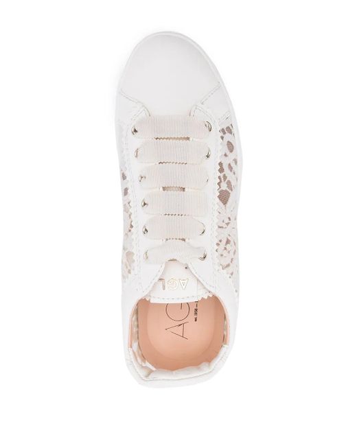 Agl Attilio Giusti Leombruni White Lace Low-Top Sneakers