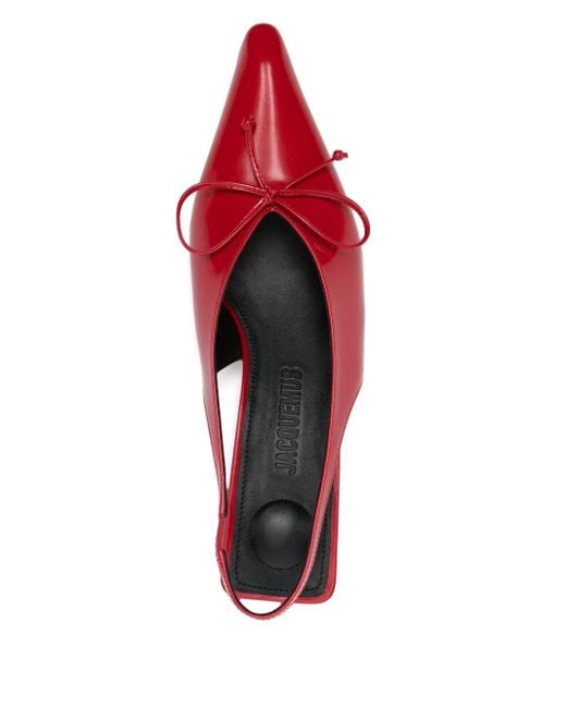 Jacquemus Red The Low Cubisto Slingbacks