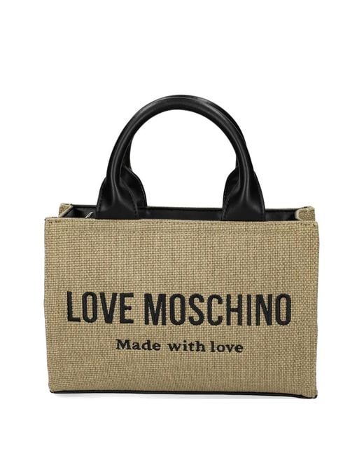 Love Moschino Metallic Logo-Lettering Tote Bag