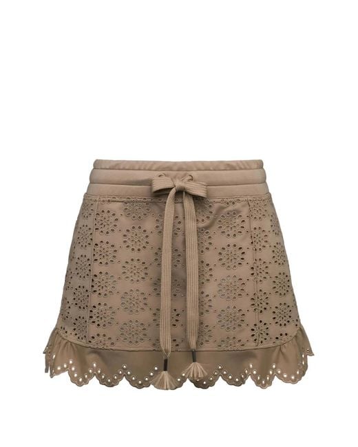 PUMA Brown X Fenty Scalloped Eyelet Mini Skirt