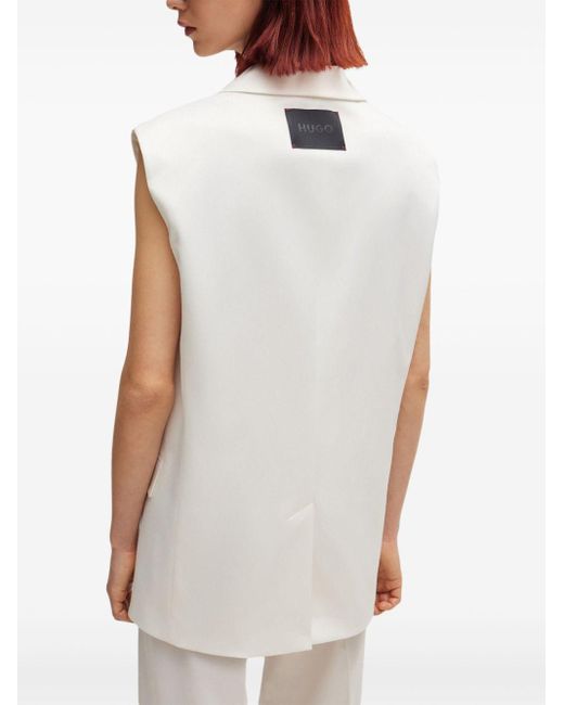 HUGO White Single-breasted Vest