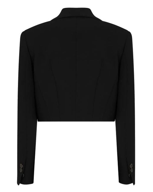 DSquared² Black Logo-Plaque Cropped Blazer