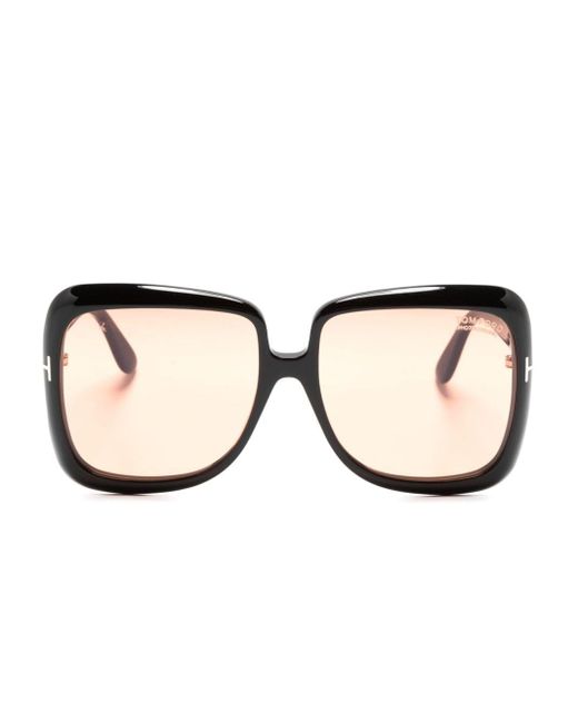 Tom Ford Natural Sonnenbrille mit Oversized-Gestell