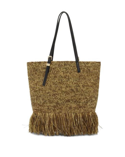 Ganni Natural Raffia Tote Bag