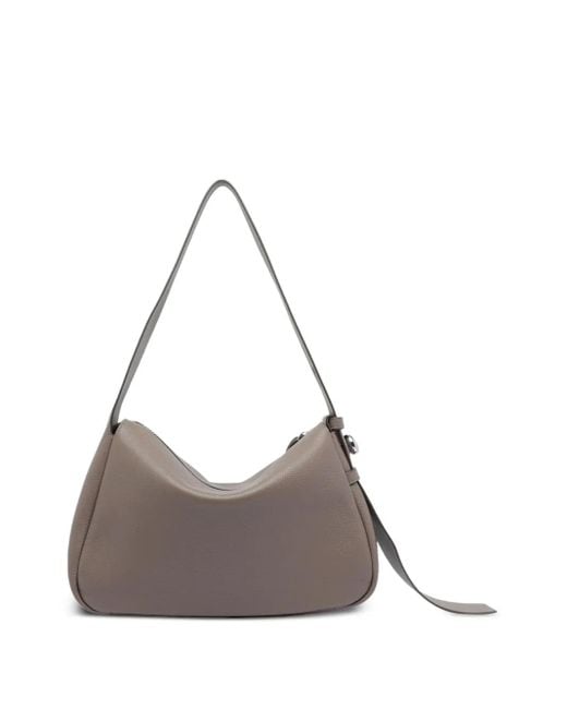 Tory Burch Gray Romy Zip-Fastening Leather Shoulder Bag