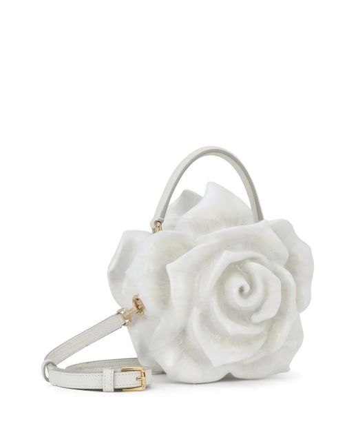 Dolce & Gabbana White Rose Dolce Box Handtasche
