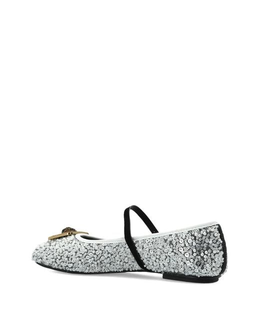 Kurt Geiger White Pimlico Ballerinas