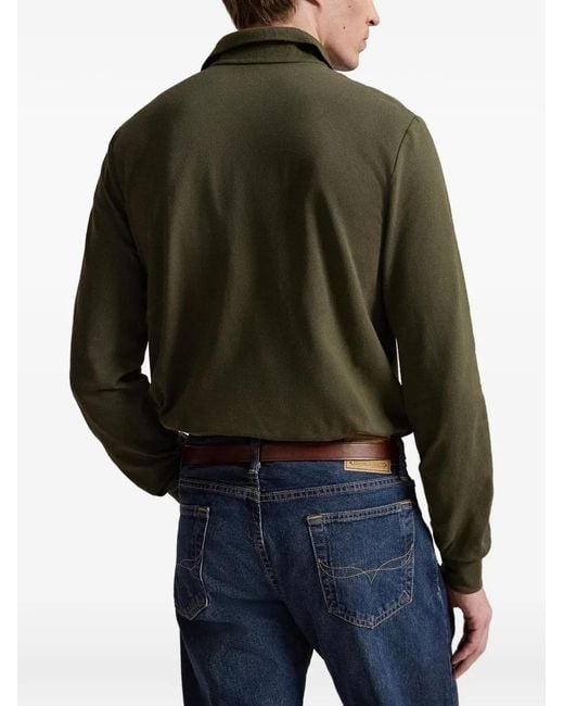 Polo Ralph Lauren Green Custom Slim Fit Mesh Polo Shirt for men