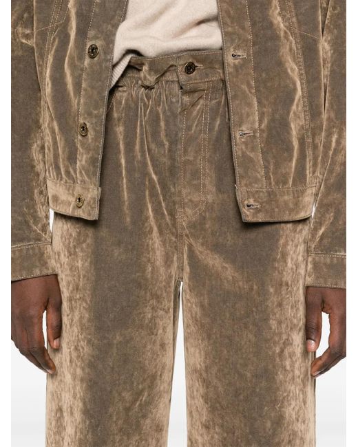 Miu Miu Brown Logo-Patch Trousers
