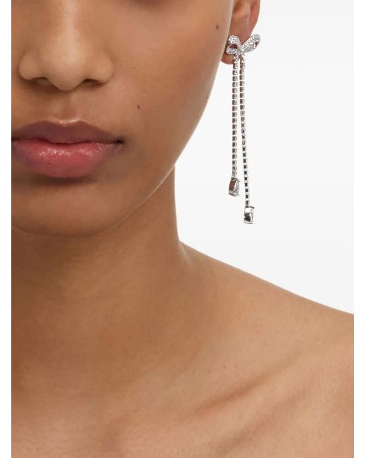 Self-Portrait White Boucles D'Oreilles À Ornements En Cristal