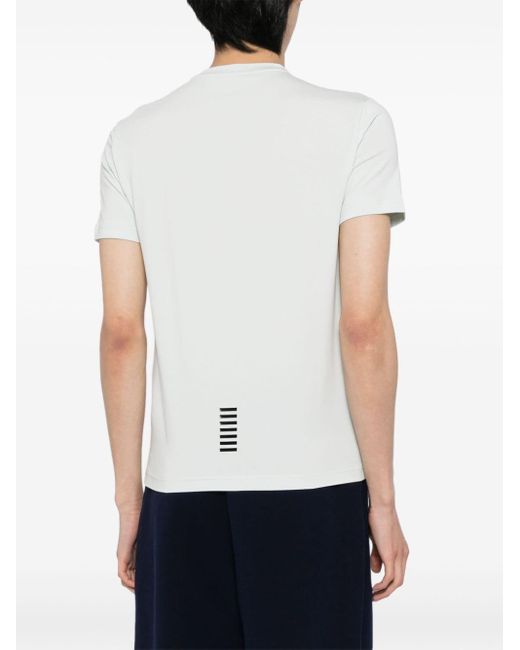 T-shirt en coton à logo embossé EA7 pour homme en coloris White