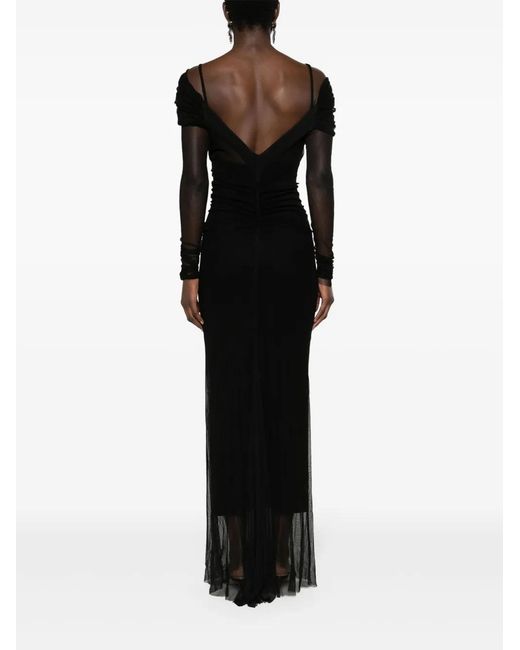 Christopher Esber Black Veiled Silk Maxi Dress
