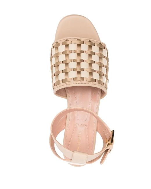 Alberta Ferretti Natural Interwoven-Design Wedge Sandals