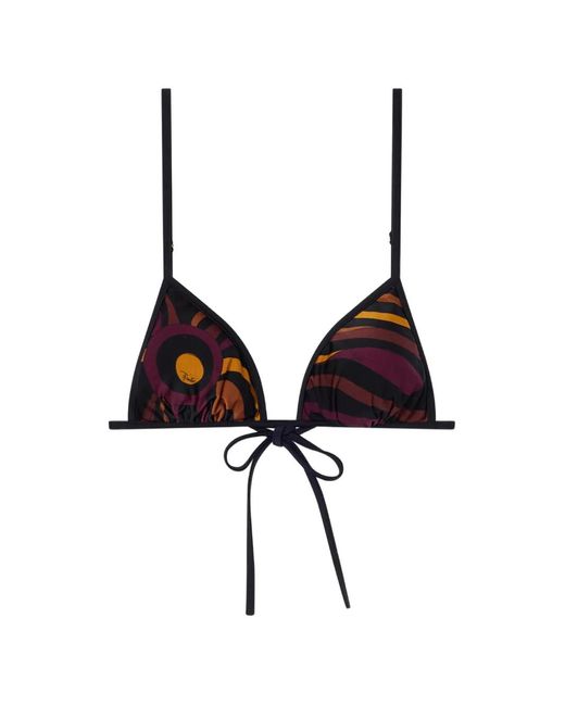 Emilio Pucci Purple Marmo Print Bikini Top