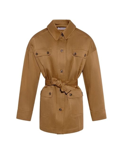 Yves Salomon Natural Linen Shirt Jacket