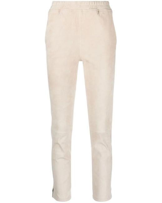 Arma Natural Cropped Skinny-Cut Leather Trousers