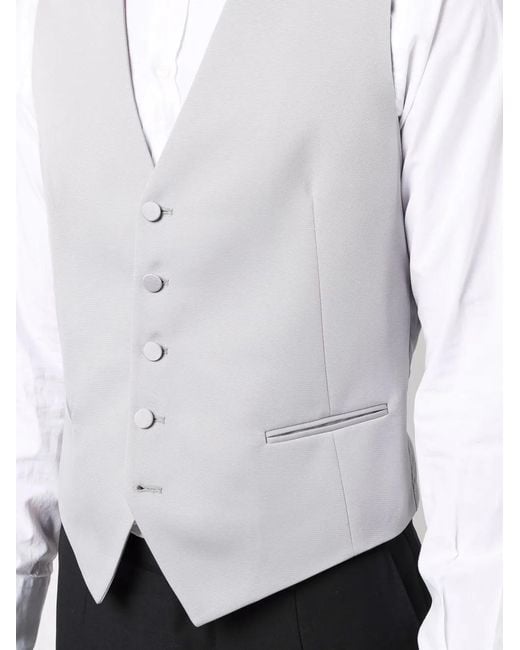 Tagliatore White Button-Up Suit Waistcoat for men