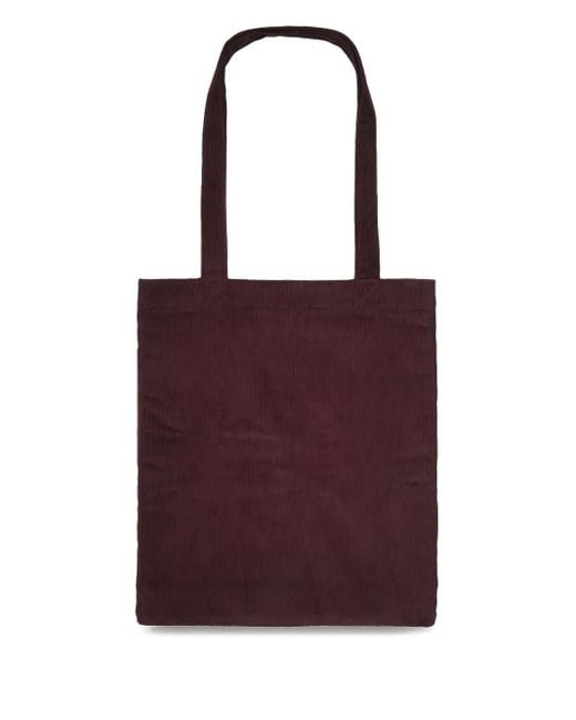 A.P.C. Purple Lou Corduroy Tote Bag