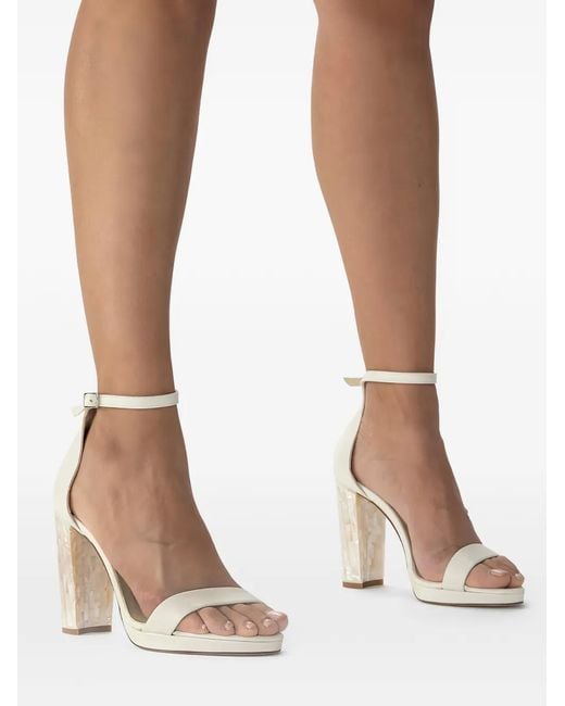 freya rose White Dove Block-Heel Sandals