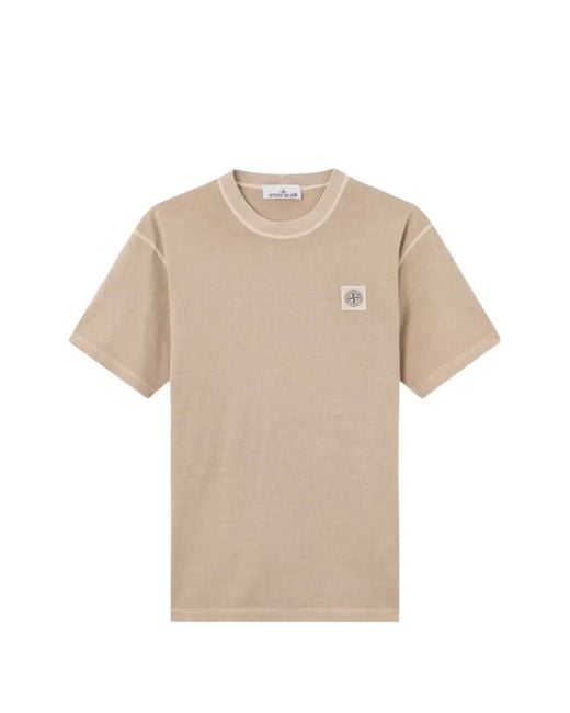 Stone Island Natural Logo-Patch T-Shirt for men