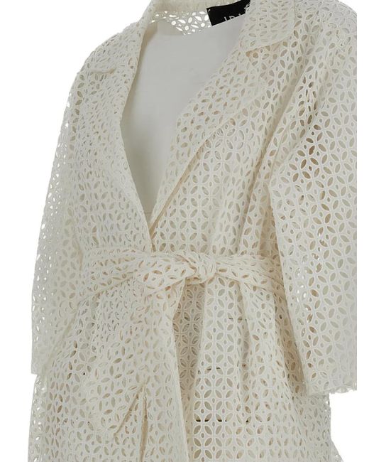 Irie White Crochet Belted Jacket