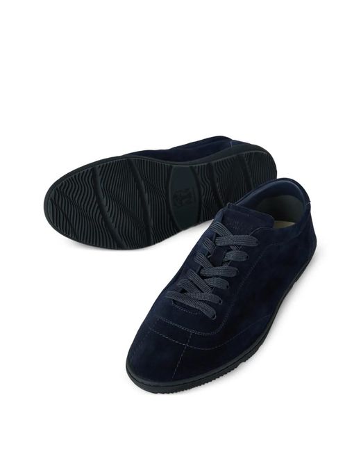 Brunello Cucinelli Blue Suede Lightweight Sneakers for men